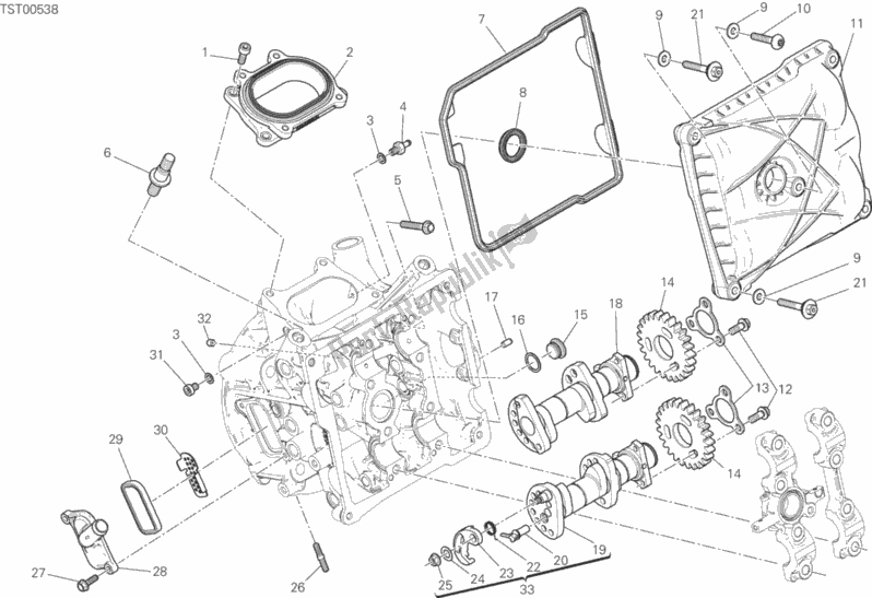 All parts for the 013 - Testa Orizzontale - Distribuzione of the Ducati Superbike 1299S ABS 2015